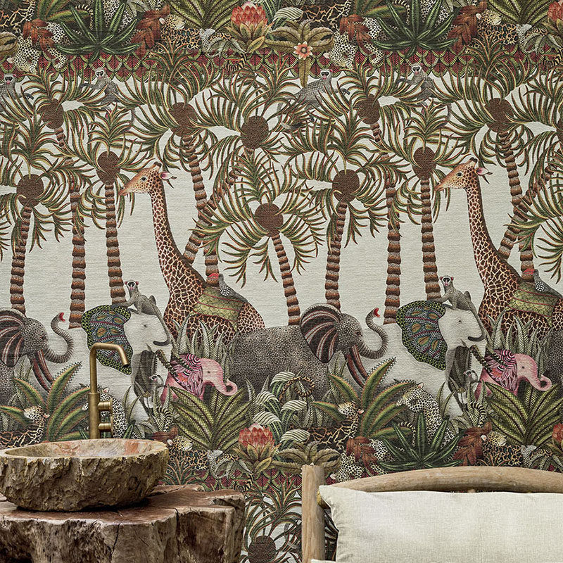新品英国原装进口墙纸 letaba march 丛林动物简约轻奢背景墙壁纸