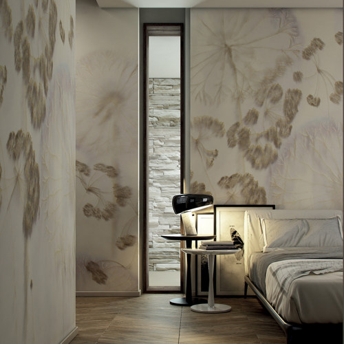 意大利进口GLAMORA 轻奢墙壁纸高端定制壁画绒花蒲公英MON_TRESOR