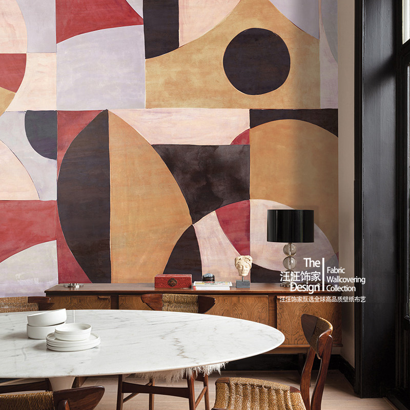 Patina Desert比利时原装进口定制壁画 个性现代彩色圆圈几何墙纸