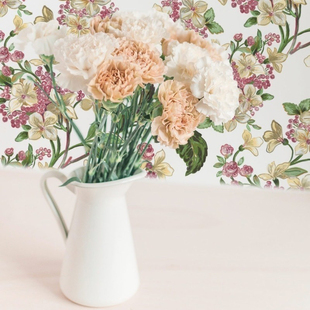 进口墙纸壁纸 美式 Flowery 现代 餐厅卧室沙发背景 花 西班牙原装