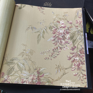 美国原装进口SBK墙纸Fort Pierce 皮尔斯 美式紫藤萝花AB搭配壁纸