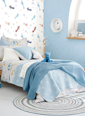 L童伴无缝墙布儿童房背景墙飞机YOB082101 2102 2103 2201B 2202B