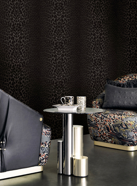 意大利进口墙纸北欧轻奢卧室客厅壁纸黑豹纹RC18026 RC18032现货