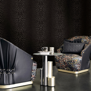 意大利进口墙纸壁纸Roberto cavalli 黑豹纹RC21044 RC18032现货