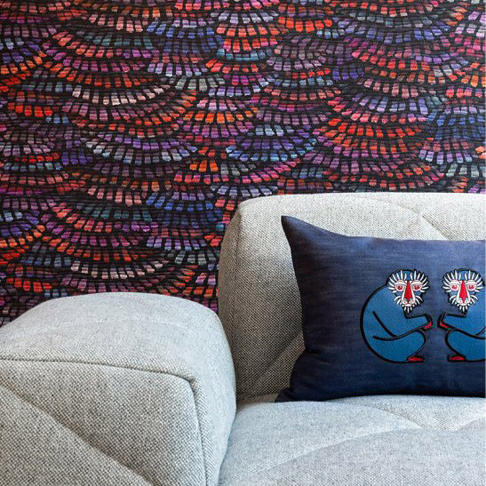 比利时ARTE原装进口MOOOI 扇形褶皱七彩羽毛个性卧室背景墙壁纸