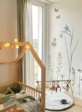 瑞典原装进口定制壁画 Butterfly Garden碎花小清新 花朵背景墙纸