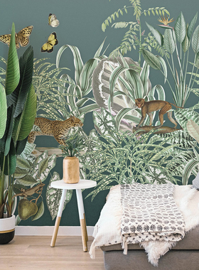 荷兰原装进口壁画 Checking Out Nature 绿野仙踪 丛林豹子墙纸