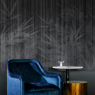 似槿 美式轻奢 新中式 现代植物叶子背景墙定制无缝墙布壁画