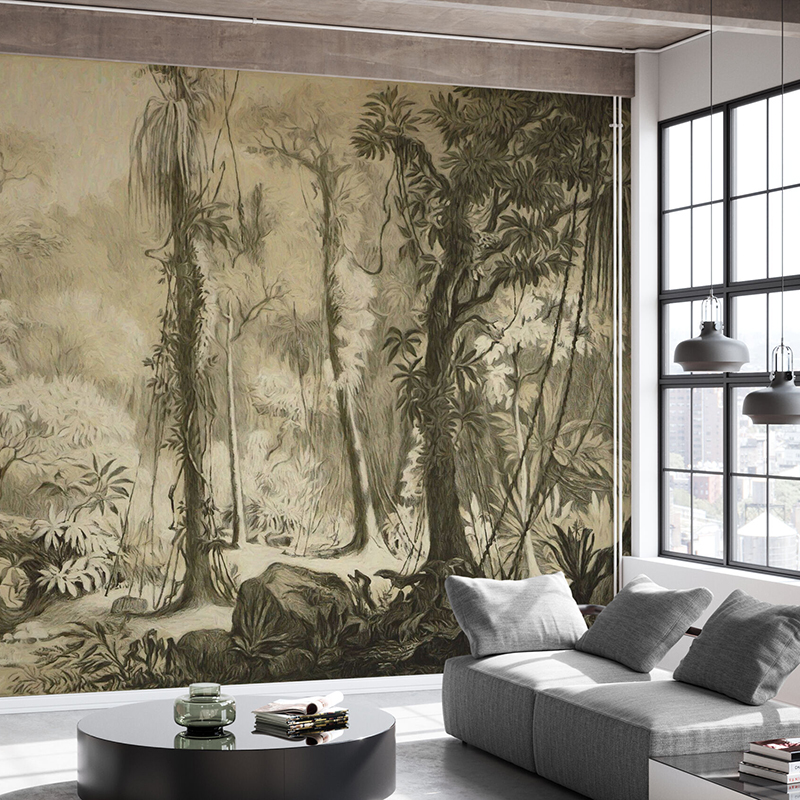 瑞典原装进口壁画热带雨林背景