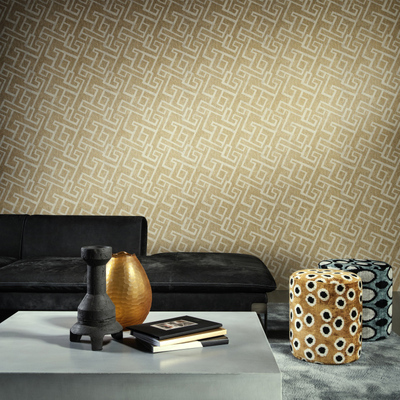 比利时进口几何风卧室背景墙壁纸