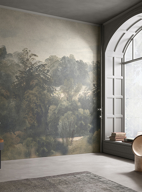 意大利Glamora定制壁画BELLAGIO 复古森林油画墙纸壁纸背景墙