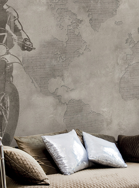 意大利GLAMORA APPLAUSE原装进口订制背景壁画 摩托车手 个性复古