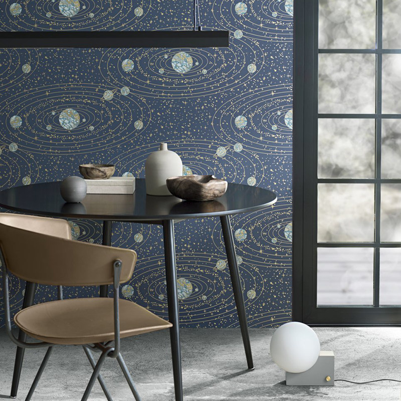 瑞典原装进口木纤维壁纸8801 8802 宇宙星空儿童房男孩房间墙纸