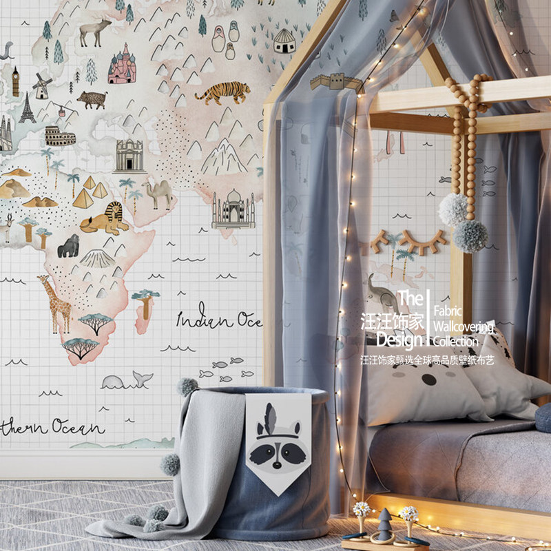 瑞典原装进口定制壁画儿童地图