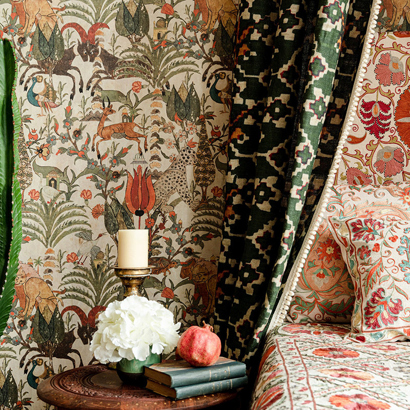 罗马尼亚原装进口壁纸ALGERIAN TALE 动物景观灌木丛个性背景墙纸