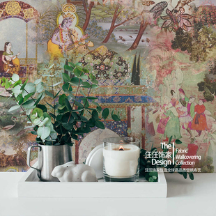Dream 东南亚印度风情人物客厅卧室背景墙纸 Flowery德国进口壁纸