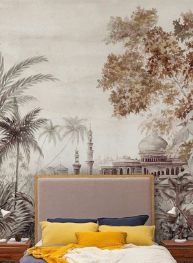 西班牙原装进口壁画Coordonne TAJ MAHAL 西式复古背景墙纸 壁画