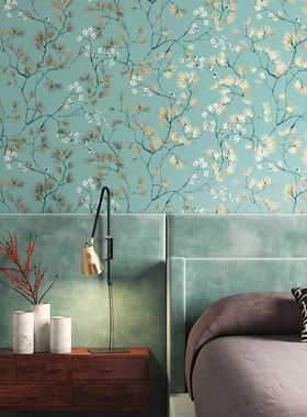 Behang Kimono Haru Nile比利时进口墙纸 美式轻奢客厅卧室壁纸