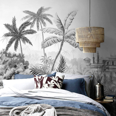 定制热带丛林背景墙壁画