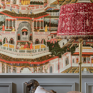 罗马尼亚原装进口墙纸 INDIAN PALACE 印度宫殿花园 背景墙壁纸