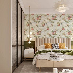 美国SBK原装进口San Jose 圣何塞美式田园花朵花卉卧室背景墙壁纸