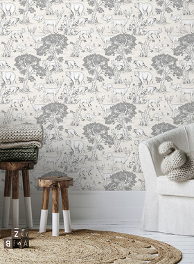 德国玛堡原装正品进口壁纸 儿童房动物腰线墙纸45809 45872 45870