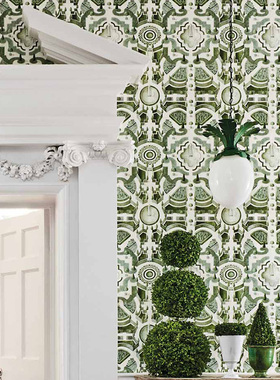 英国进口壁纸Topiary 115/2005/2006/2007 植物迷宫绿雕塑术墙纸