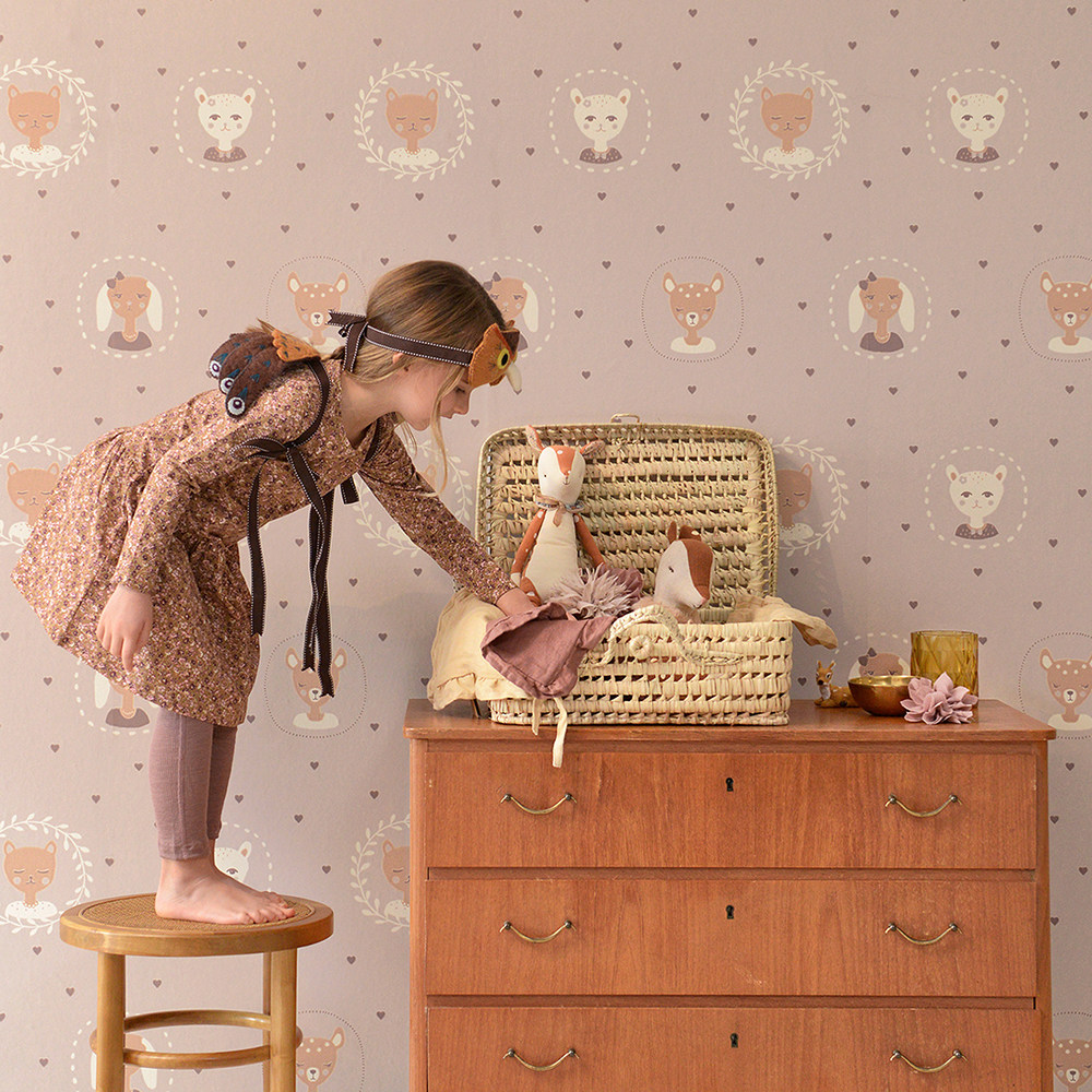 卡通动物相框爱心壁纸