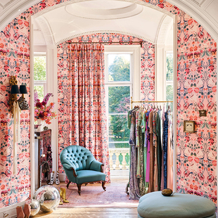 Bonita 花卉背景墙 英国原装 现代美式 窗帘面料 进口壁纸墙纸 ROMO