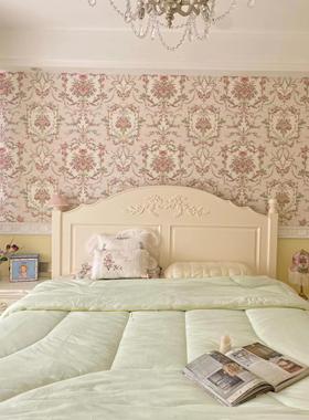 美国原装进口WQ百慕乐Balmoral壁纸法式宫廷风女儿房粉色系墙纸