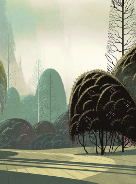 比利时进口arte壁纸 双宫手绘丝绸墙布壁画97550 97551迷雾森林