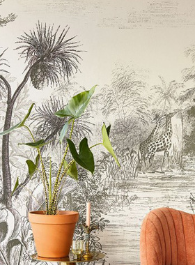 W荷兰原装进口正品墙纸壁画300620简约 轻奢 美式 动物雨林壁画