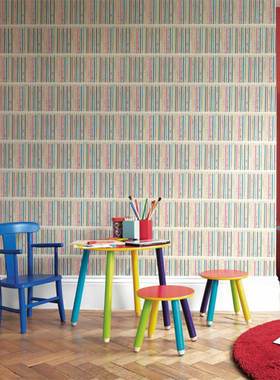 英国进口sanderson墙纸 儿童房彩色笔 214031 214032 214033壁纸