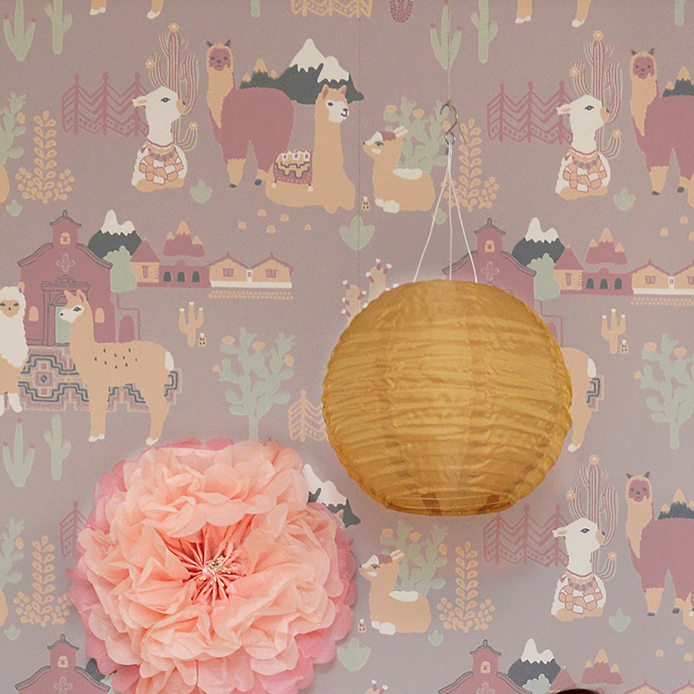 卡通可爱羊驼庄园环保墙纸