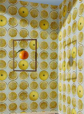 英国 进口壁纸 114/24046/24047/24048 橙色橘子桔子背景墙纸