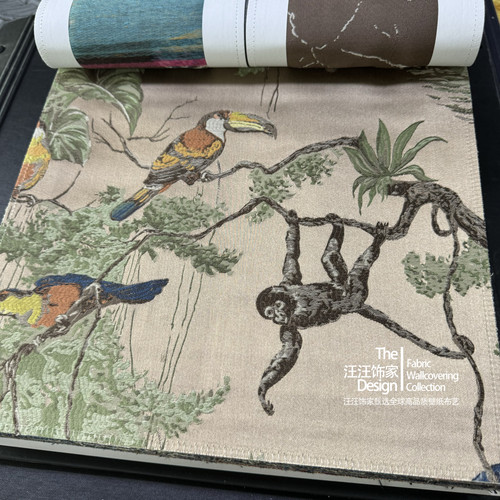 Book1 法式轻奢简约设计师高定新中式花鸟窗帘抱枕沙发面料布艺