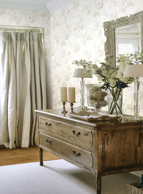 美国原装进口壁纸SBK TULSA美式复古花朵背景藤花墙纸HS83303现货