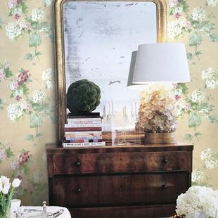 美国进口墙纸SBK Tulsa美式田园花卉繁花卧室温馨壁纸HS83600现货