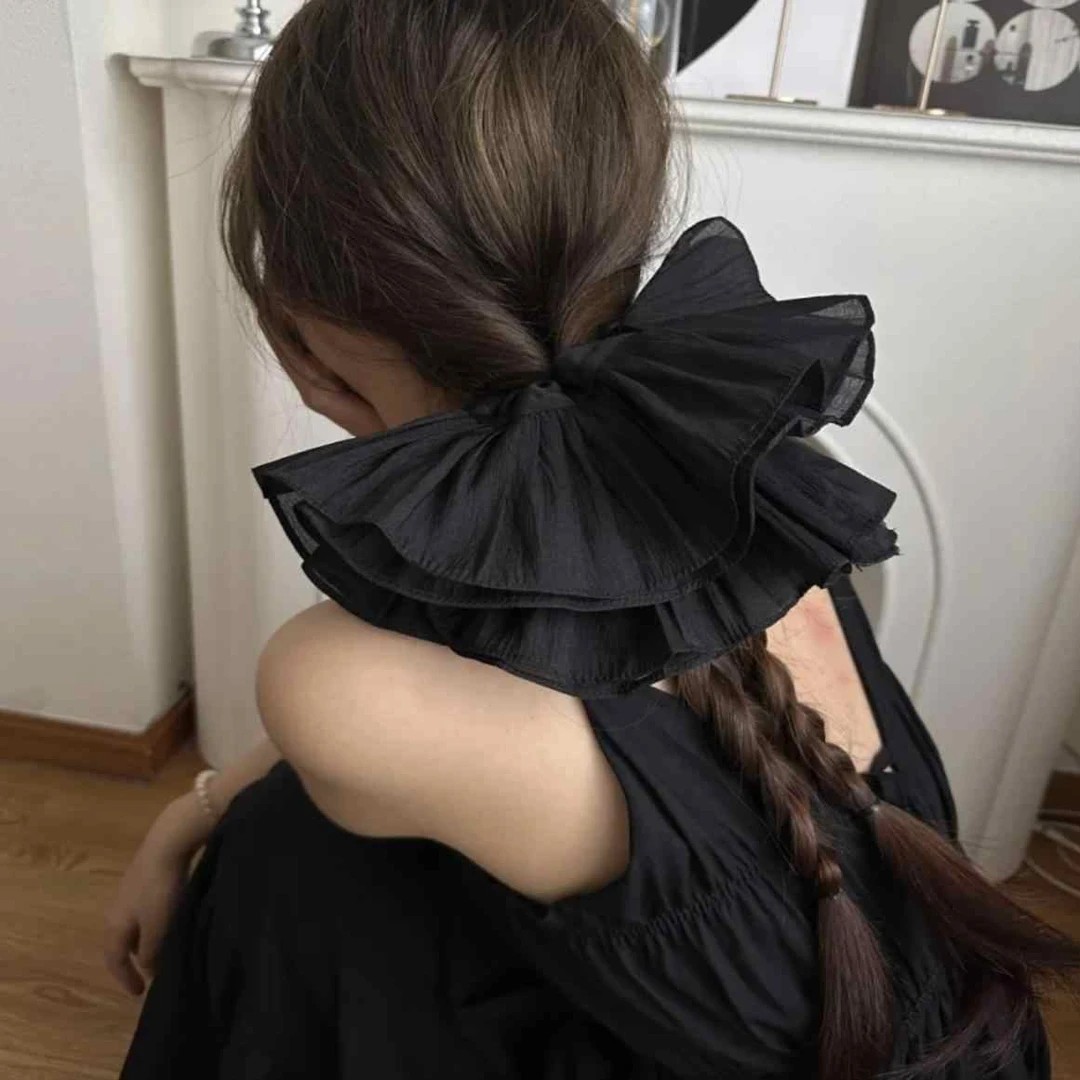 爆款洋气超大褶皱双层发圈