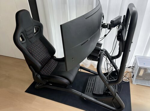 赛车模拟器支架GT桶椅F1游戏座椅黑色皮面料带滑轨包裹性型材通用