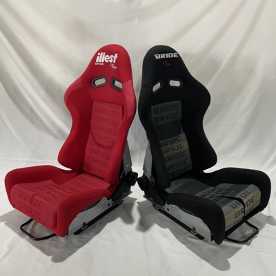 现货BRIDE汽车座椅改装带滑道玻璃钢赛车座椅黑色刺绣模拟器桶椅