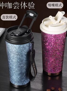 ewater纯钛咖啡杯保温水杯男女新款高颜值便携随身钛杯双层钛杯子