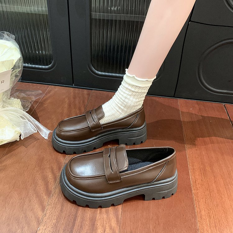单鞋增高显瘦一脚蹬制服鞋
