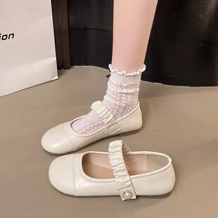 秋季配裙子温柔玛丽珍伴娘鞋子日常可穿订婚单鞋不累脚平底旗袍鞋