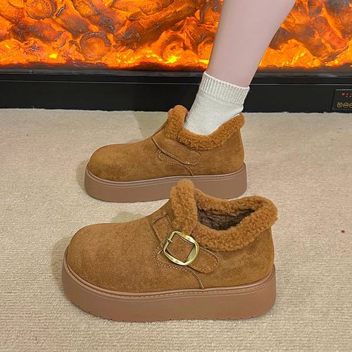 面包鞋子保暖棉鞋豆豆雪地靴