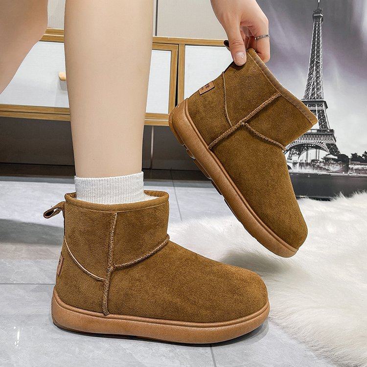 冬季防滑厚底加绒包跟雪地靴