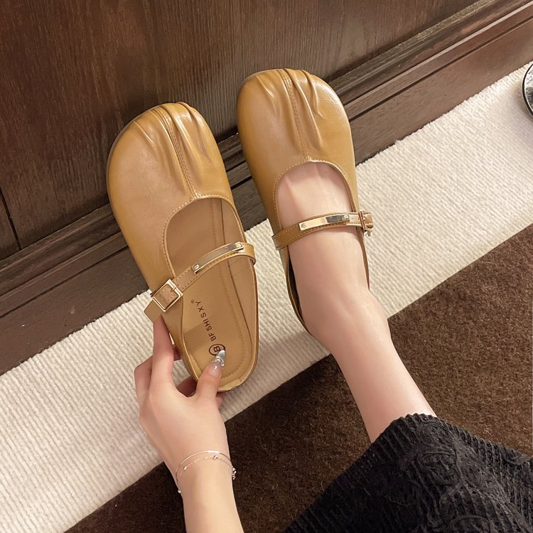 半拖单鞋配裙子玛丽珍凉拖