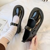 纯色制服小皮鞋 学院风百搭厚底配裙子鞋 女轻便2025春秋新款 日系鞋