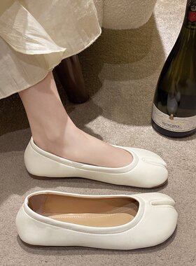 2025春夏新款豆豆鞋网红分趾猪蹄鞋懒人软底舒适单鞋百搭外穿女鞋