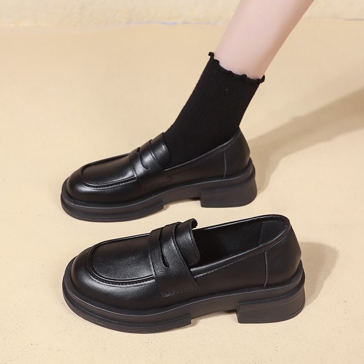 厚底一脚蹬乐福鞋制服单鞋潮